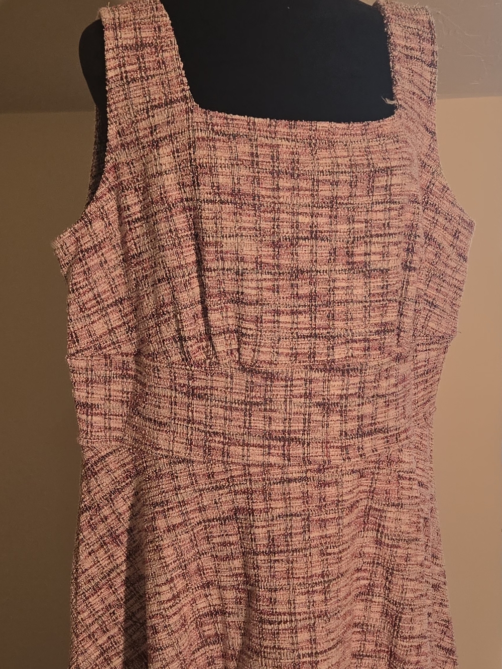 Leota Pink Tweed Sleeveless Dress